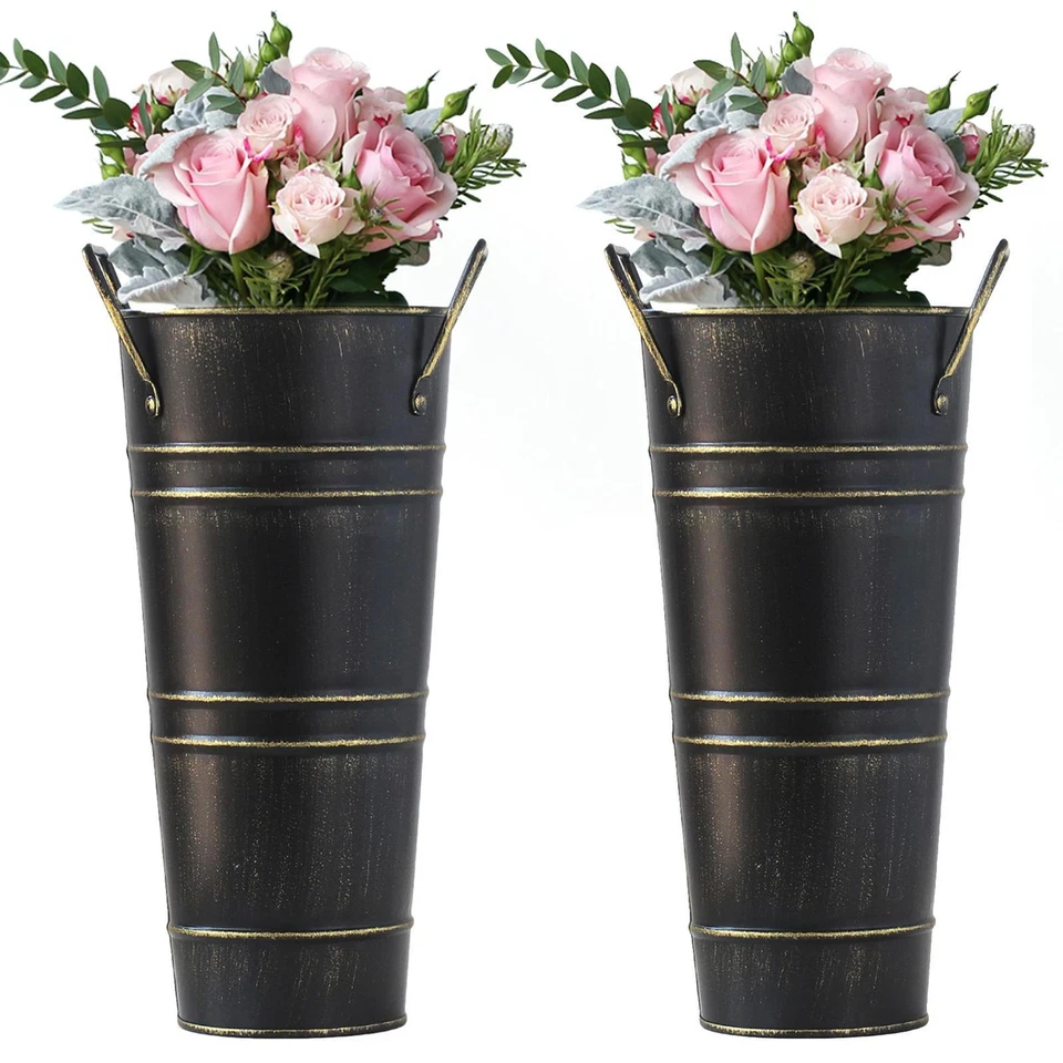 2pcs Metal Walking Sticks Stand Flower Bucket Entryway Retro Umbrella Holder - image 4 of 4