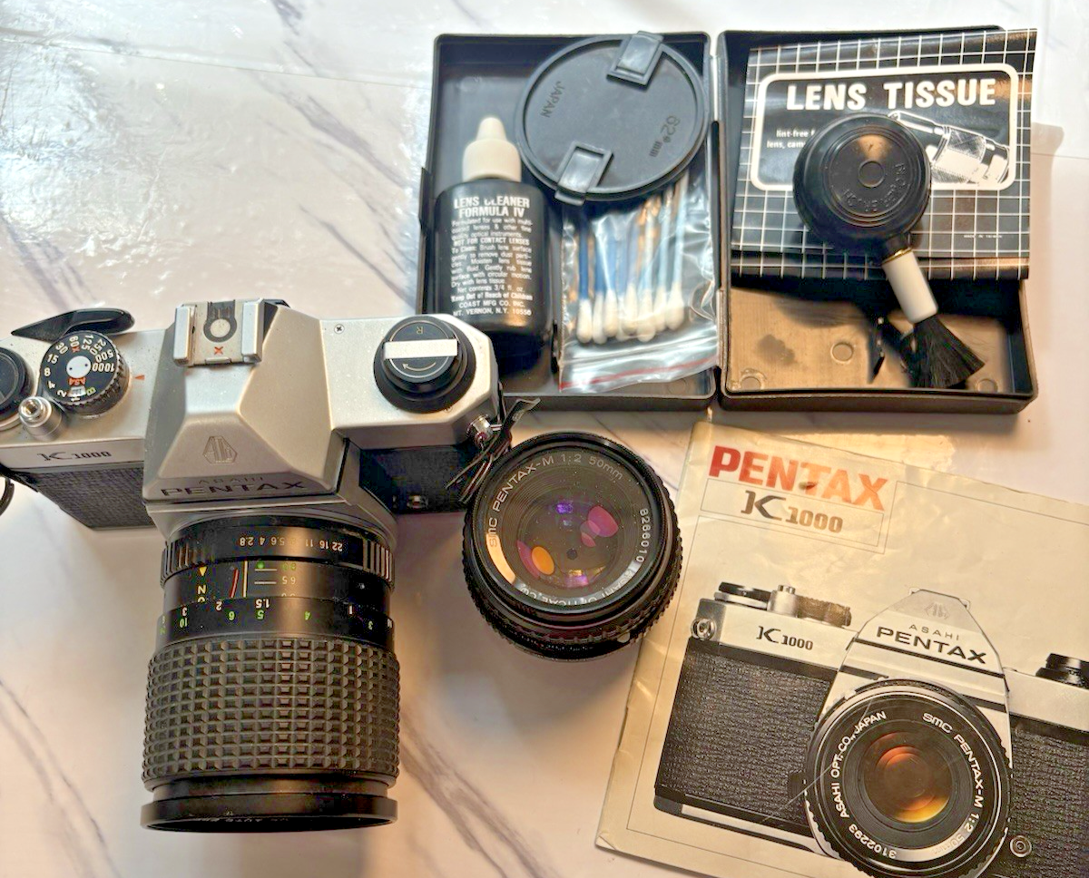 Pentax Asahi K1000 Asahi PENTAX with 80 mm and 50mm lens | eBay