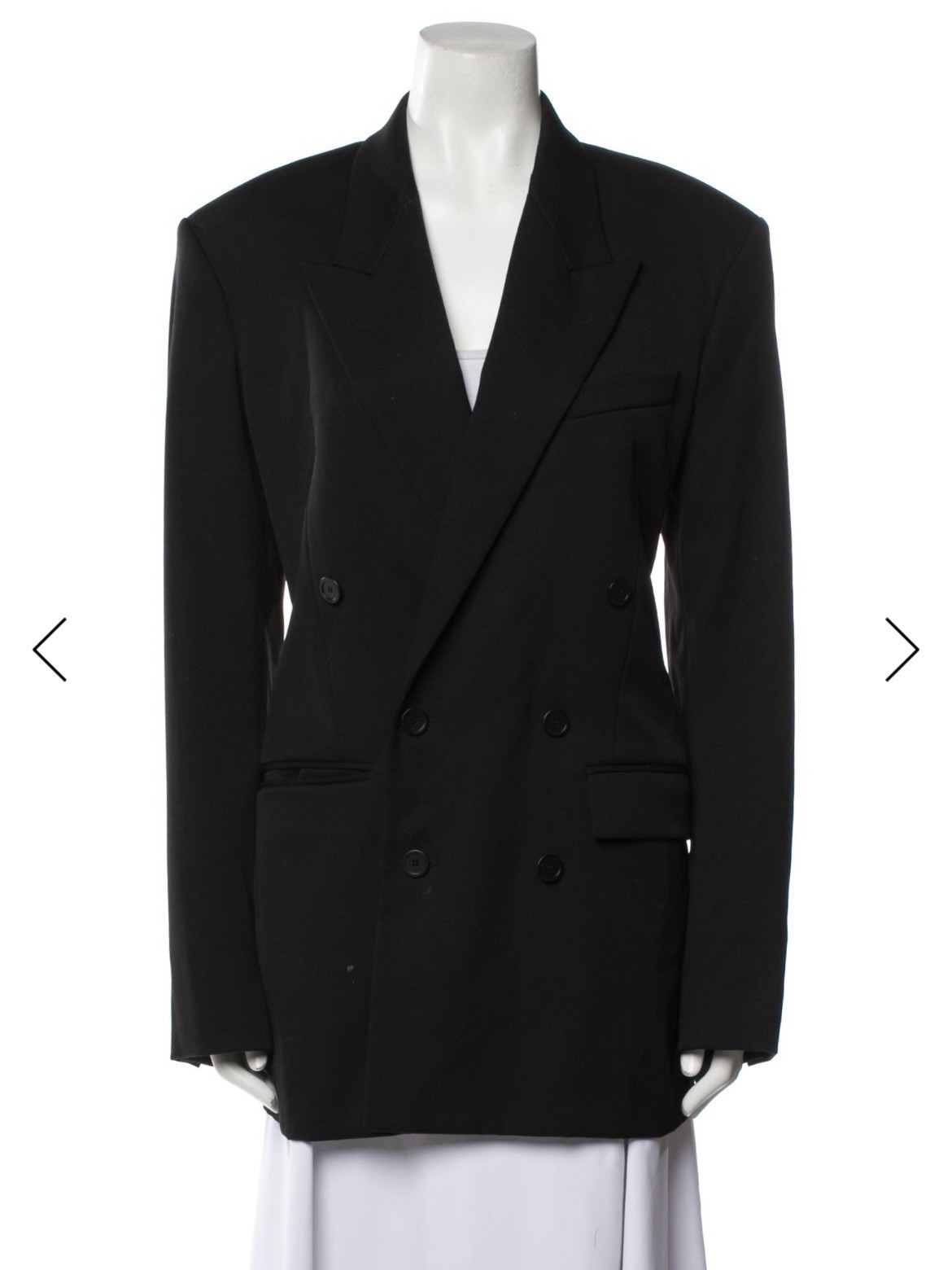 Authentic Balenciaga Double Breasted Wool Blazer Size 36 Black JP57 2020 01408