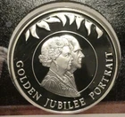 Falklands 50 pence 2002 silver proof Portrait on Mercury coin cover 28.2g 0.925