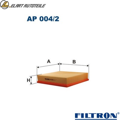AIR FILTER AP 004/2 FOR AUDI A8D2/A6C4 AKE/AKN/AFB 2.5L AEJ/ACK/AMX/APR 2.8L