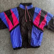 Vintage Rock Creek Casuals 90s Retro Windbreaker Jacket Pink Purple Nylon Large