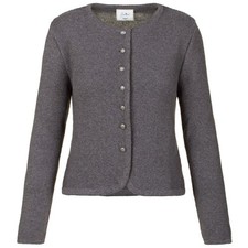 Stoiber Trachten Strickjacke Selma Trachtenjacke Weste grau Damen Gr. 38 40