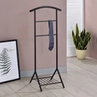 Kings Brand Furniture - Amos Metal Suit Valet Rack Stand Organizer, Black