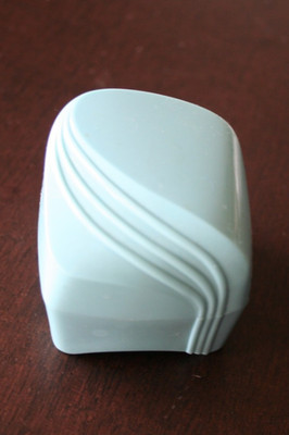 Vintage Dennison Deco Celluloid Ring Presentation Box Hinged Footed TURQUOISE
