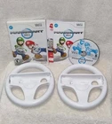 Mario Kart Wii + 2 Wheels (Nintendo Wii, 2008) CIB, Complete Tested Working