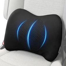 SeatBack Lumbar Support Cushion for Home Office Car Chair Pillow Memory Foam Gel