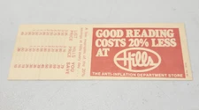 Hills Department Store Bookmark Rare Discount Dept Mall Retail Bookstore
