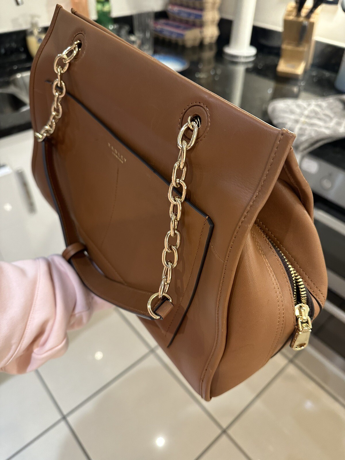 Tan Leather Radley Shoulder Bag Tote Purchased New In 2022