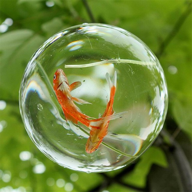 Glass Hanging Ball Vase Fish Aquarium Tealight Candle Holder Glass