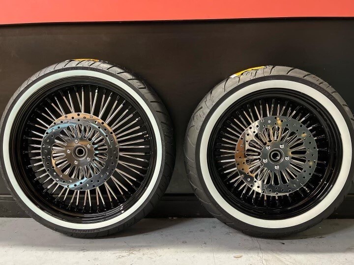FLHR BLACK WHEELS DNA MAMMOTH 52 SPOKE WHEELS 21x3.5/18x3.50 FLHR BLACK WHEELS DNA MAMMOTH 52 SPOKE WHEELS 21x3.5/18x3.50
