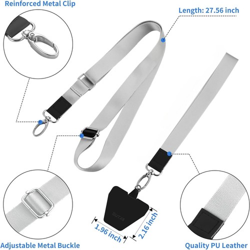 Adjustable Neck Strap For Smartphone with Full Case Nylon Lanyard Phone Lanyard - Photo 13 sur 13