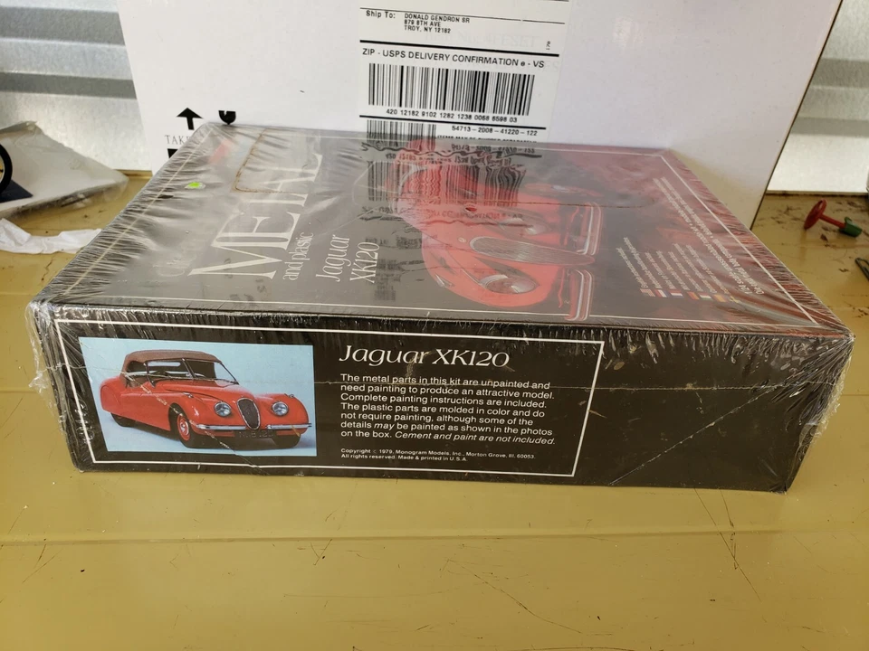 Monogram Jaguar K120 Model Kit 1:24 Scale DieCast Metal Plastic Parts Sealed Box - Image 3 of 4