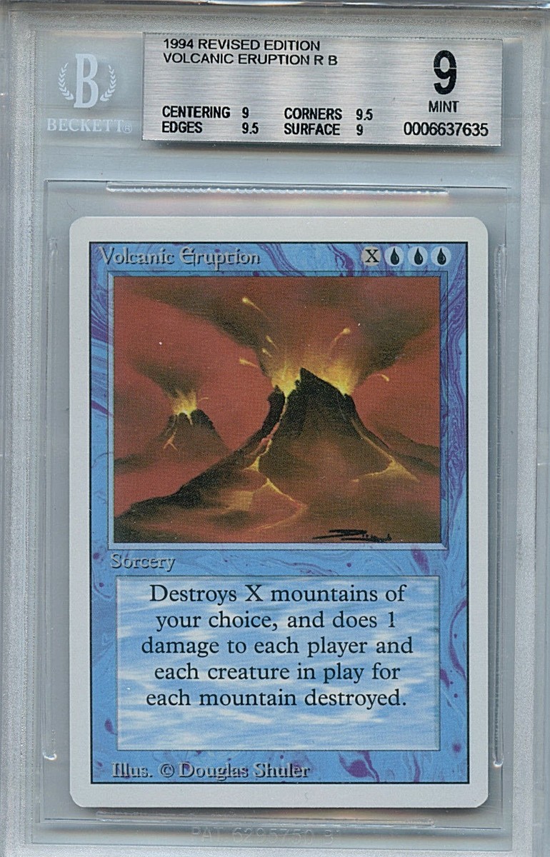 【PSA 9】 MTG Volcanic  3ED Revised Volcanic Island Revised MTG BGS 9.5 Corners 9/9/9.5/9 MINT