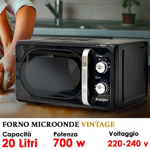 Microondas Horno Vintage 20 Litros 700W Negro Kooper el Deshelar | eBay