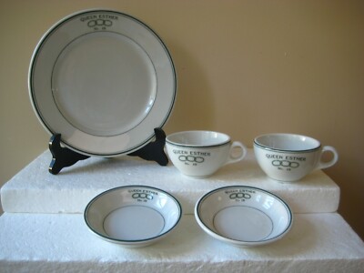 Lot of 5 Carr China QUEEN ESTER No 19 Restaurant Ware Plates Bowls Cups