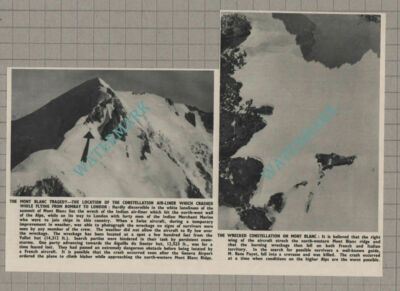 Mont Blanc Tragedy Constellation Flugzeug Absturz Rene Payot - 1950 Schnitt
