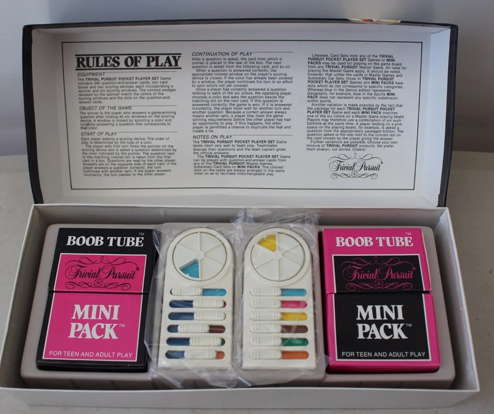 TRIVIAL PURSUIT Pocket Player Set BOOB TUBE 1987 L#1316 - Image 3 of 4