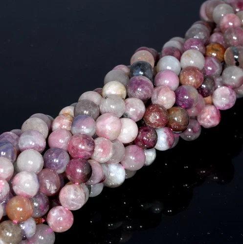 CUENTAS SUELTAS REDONDAS DE PIEDRAS PRECIOSAS DE TURMALINA DE 6 MM 15,5" - Imagen 4 de 4