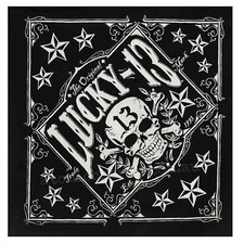 Mens Hot Rod Rockabilly Bandana Lucky 13 Tombstone Logo Skull Headwrap Scarf
