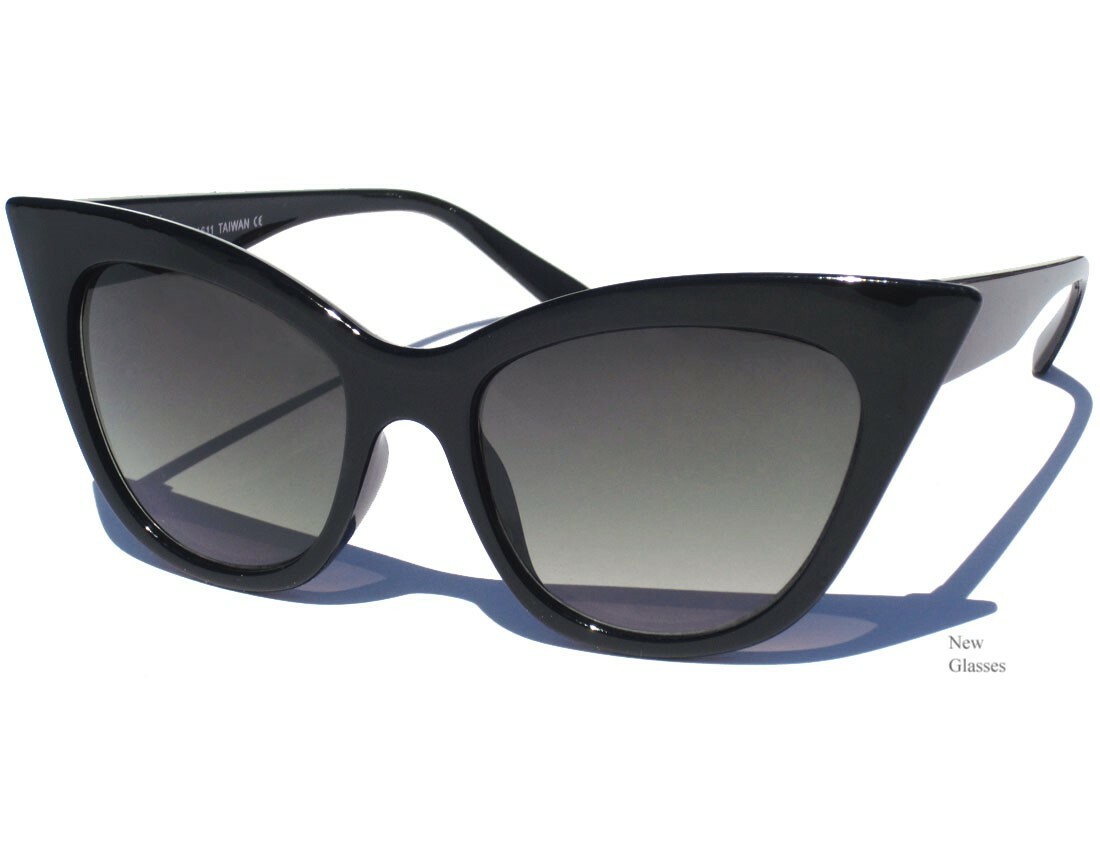 Black Cat Eye Sunglasses Retro Classic Vintage Design Women's Fashion Shades-image