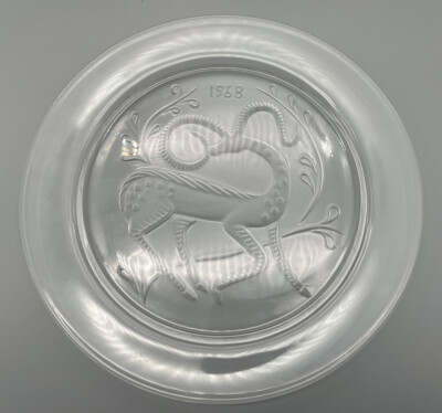 1968 Lalique French Crystal Christmas Annual Plate Iconic Limited Edition