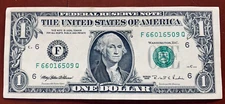 1995 Series Old $1 Dollar Bill F District Atlanta F66016509Q Crisp Circulated