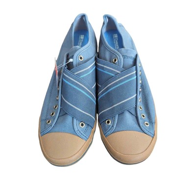 TRETORN CLASSIC MOTTO BOAT SHOES BLUE/BROWN CANVAS SNEAKER Copy