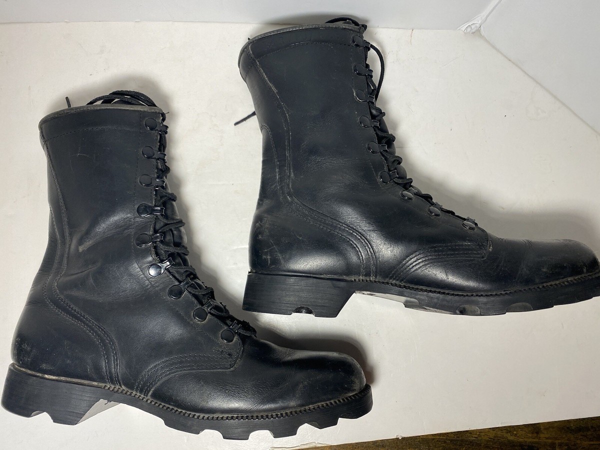 Vintage 1989 Ro-Search Combat Army Military Jump Boots Black All Leather 9.5 R Vintage Black Leather Combat Boots 1985 Mens 10.5R Military  main image 2