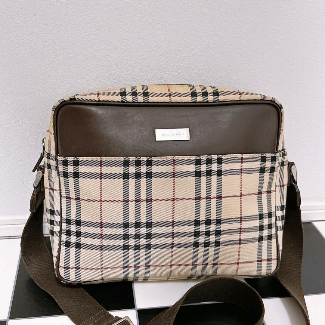 Burberry Shoulder Bag Nova Check Canvas Beige Authentic F1105138