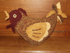 Chicken "Sitting Pretty" 3-D Rug Hooking Paper Pattern - Prairie Road Designs