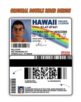 McLovin Id License's Driver's License Superbad Replica Movie Prop Double Sided - Bild 1 von 4