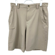 Columbia PFG Mens Performance Fishing Khaki Shorts Size 30W 10L Stretch Tan