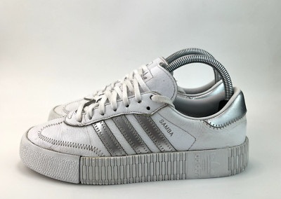 Adidas Originals Samba Rose Damen Sneaker Weiß Silber Turnschuhe UK 5