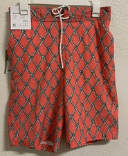    Goodfellow  Co Men's 9" Coral E-Board Swim Shorts - Coral Small 