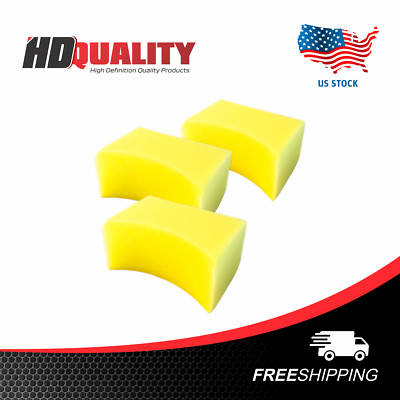 HDQ 3 Pcs Premium Tire Contour Dressing Applicator Pad Gloss Shine Foam Sponge
