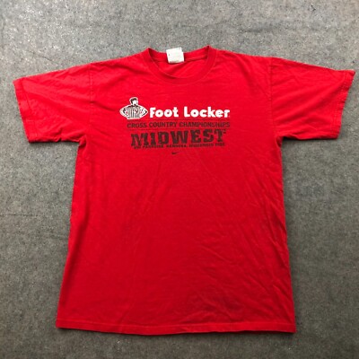 Vintage Nike Shirt Men Medium Red Short Sleeve Cross Country