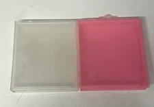 Nintendo NES Game Case Hard Plastic Clamshell Lot Of 2 Clear Pink   No Logo!