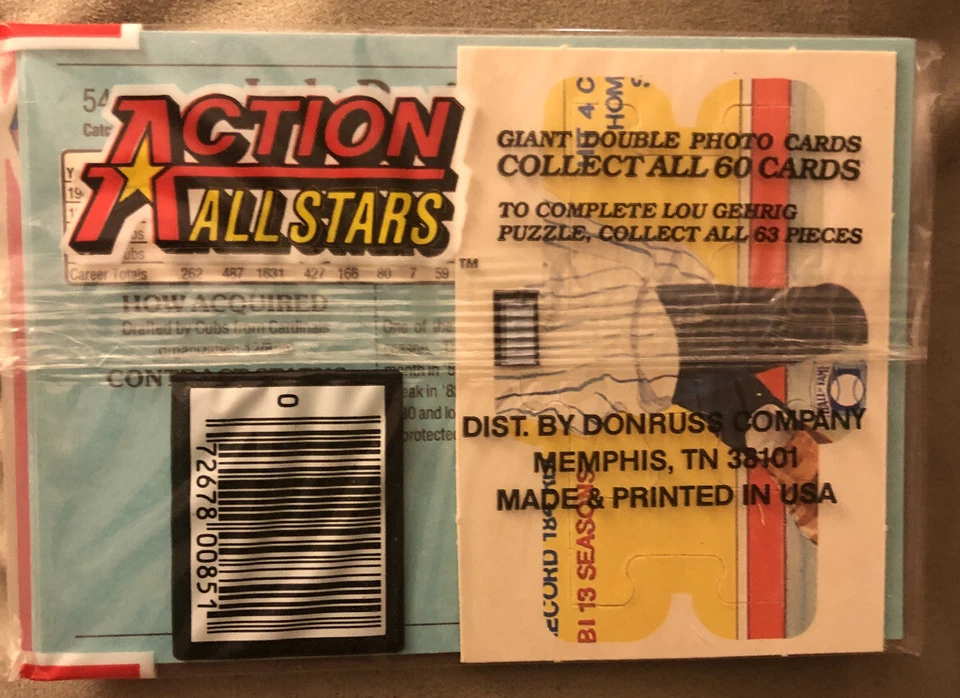 1985 Donruss Action All Stars Pack Kent Hrbek Twins (Topo) Jody Davis Cubs (Costas) - Imagem 2 de 2