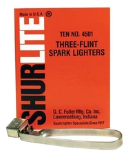Box of 10 x Shur-Lite Three Flint Spark Lighters Strikers