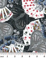 Benartex Wild West Saloon by Kanvas 6284 11 Grey Cards  Cotton Fabric