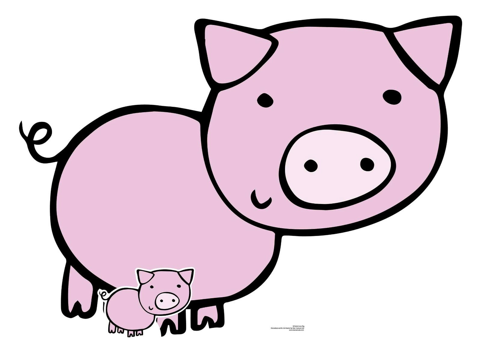 Pig Cute Farmyard Animal Cardboard Cutout / Standee / Standup - Cattle Piglet