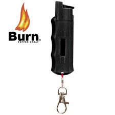 Burn Pepper Spray Self Defense Police Strength 1/2 oz with Keychain Black