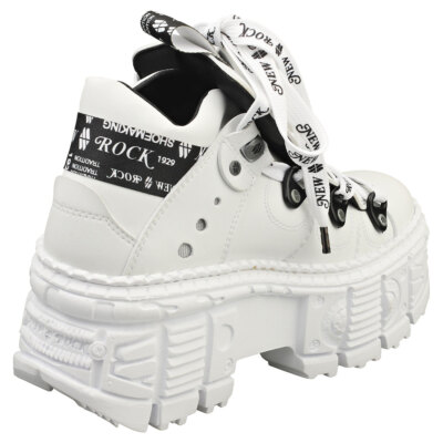 New Rock M-wall106nsport-v4 Vegan Unisex White Platform Boots