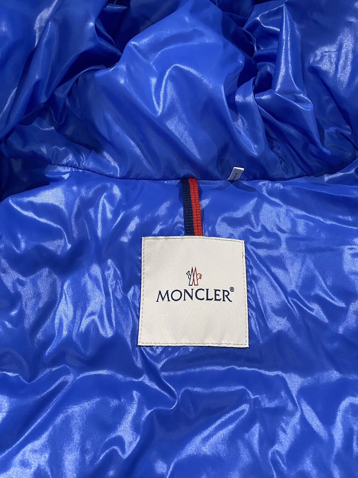 Men’s Blue Puffer Moncler Logo Quilted Jacket Size 4 image 6