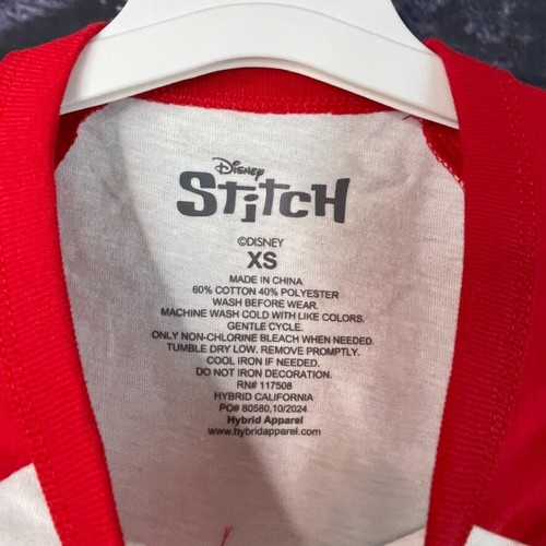 Disney Lilo & Stitch Girl's XS Candy Hearts T-Shirt Red White X-SMALL - Picture 6 of 7