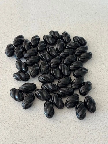 Lot of 44 Vintage 10mm Carved Onyx Semiprecious Drilled Beads Gorgeous!