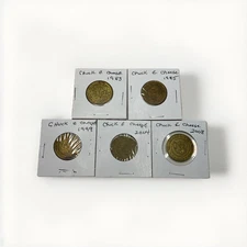 CHUCK E CHEESE 1983 1985 1999 2004 2008 Arcade Tokens Coins