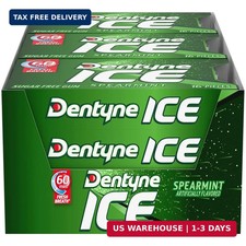 Dentyne Ice Spearmint Sugar-Free Chewing Gum 9 Packs of 16 Pieces 144 Total