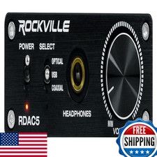 Rockville Rdac5B Dac Digital To Analog Converter Usb/Optical/Coax/Rca 24-Bit